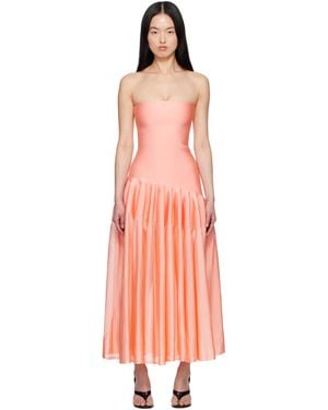 Alaïa Godet Maxi Dress - Orange