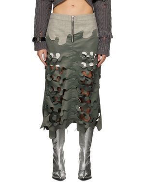 ANDERSSON BELL Laser Cut Maxi Skirt - Green