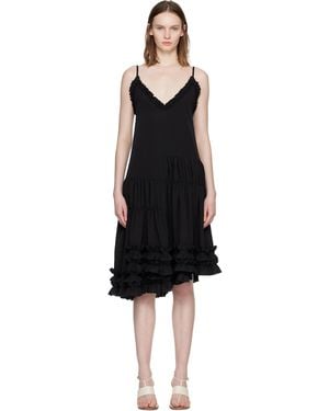 Dries Van Noten Asymmetrical Ruffle Minidress - Black