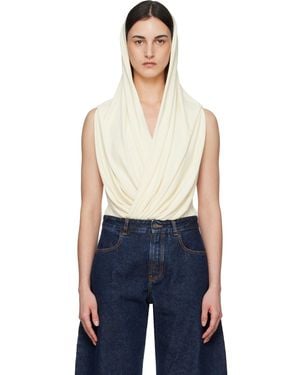Alaïa Off- Hooded Viscose Bodysuit - Blue