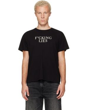 R13 Print 'Fucking Lies' Boy T-Shirt - Black