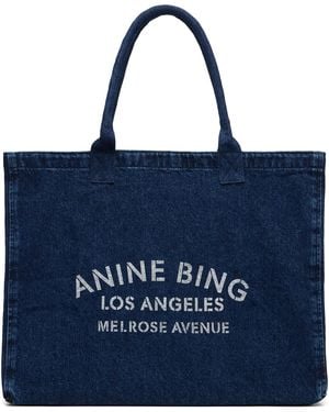 Anine Bing Leo Denim Tote - Blue