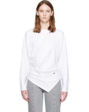 Ganni Draped Jersey T-Shirt - White