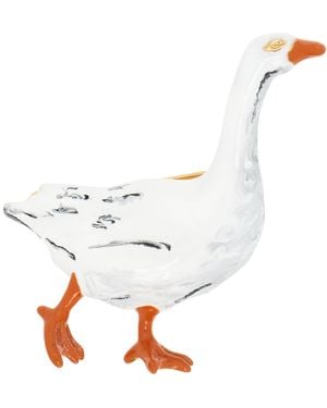 Moschino Goose Brooch - White
