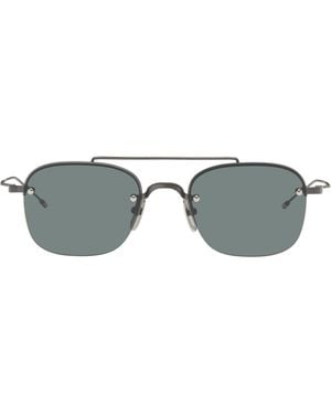 Thom Browne Titanium Semi Rimless Pilot Sunglasses - Grey