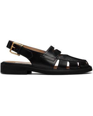THOM BROWNE レザー サンダル ペブルグレインレザー フィッシャーマンズ サンダル | Thom Browne