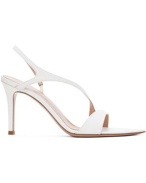 Gianvito Rossi ホワイト Mayfair ヒールサンダル - ブラック