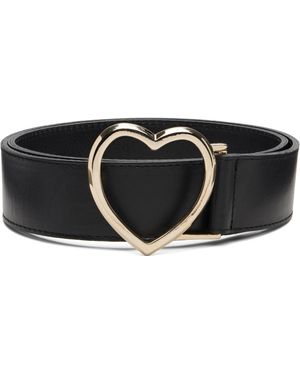 Ernest W. Baker Ceinture Noire À Boucle En Forme De Cœur