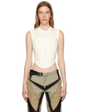 Dion Lee White Corset Tank Top - Black