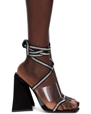 The Attico Black Isa Heeled Sandals - Brown