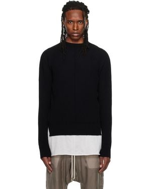 Rick Owens Tower Fisherman Round Neck Sweater - Black