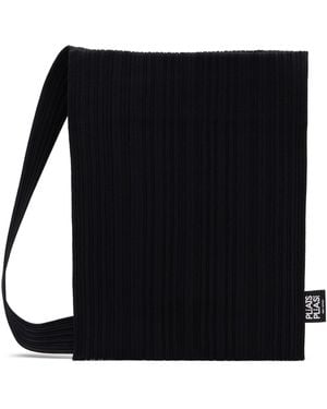 Pleats Please Issey Miyake Crepe Knit Bag - Black
