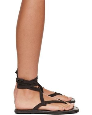 St. Agni Suede Tie Up Sandals - Brown