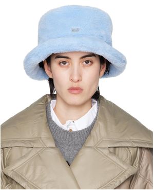 Ganni Blue Fluffy Tech Bucket Hat