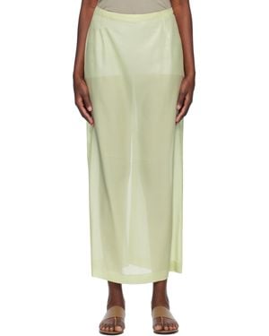 AURALEE Foil Printed Silk Lawn Maxi Skirt - Natural