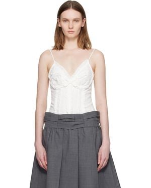 ShuShu/Tong Ruched Bustier Cami Bodysuit - Grey