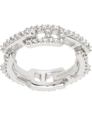 Ambush Pave A Chain Ring - Metallic