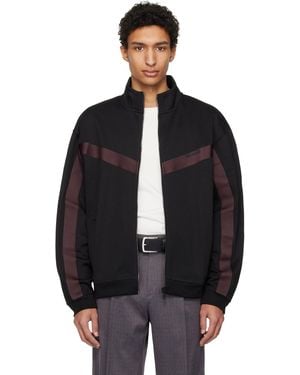 HUGO Chevron-Tape Zip-Up Jacket - Black