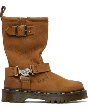 Dr. Martens Tan Anistone Hi Leather Biker Boots - Brown