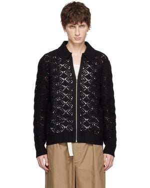 Jil Sander ブラック ジップアップ シャツ