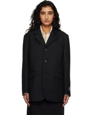 DUNST 3 Button Wool Blazer - Black
