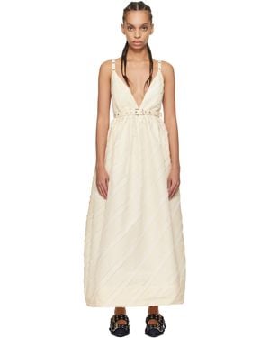 Ganni Off- Stripe Strap Maxi Dress - Natural