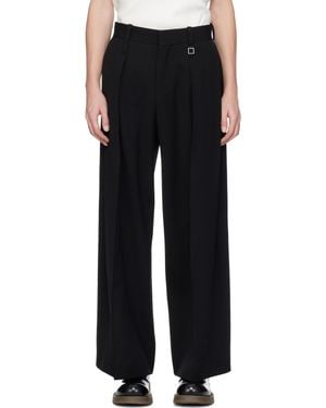 WOOYOUNGMI Two Tuck Wide Trousers - Black