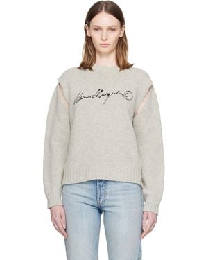 MM6 by Maison Margiela Handwritten Knit Jumper - Grey
