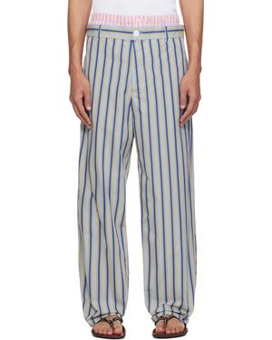 Marni Striped Poplin Trompe L'Oeil Effect Trousers - Multicolour