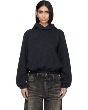 Fear Of God Sunfaded Classic Half Raglan Fleece Hoodie - Black