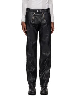 GmbH Talj Faux-Leather Trousers - Black