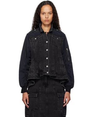 3.1 Phillip Lim Hybrid Flight Denim Jacket - Black