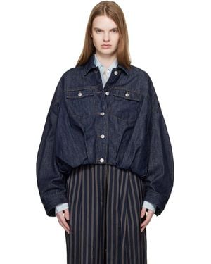 Dries Van Noten Bubble Hem Denim Jacket - Blue