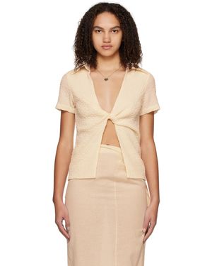 Third Form T-Shirt Torsadé Blanc Cassé - Orange