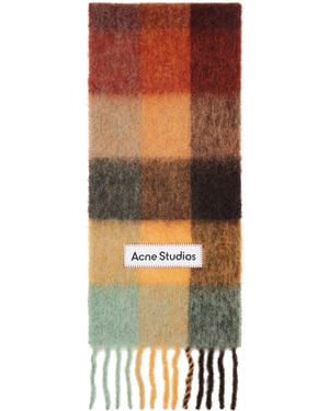 Acne Studios Écharpe Multicolore En Mohair À Carreaux