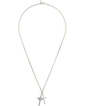 Emanuele Bicocchi Double Cross Necklace - Metallic