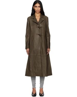 Paloma Wool Khaki Nolan Leather Coat - Black