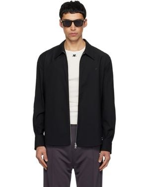 Courreges Zipped Twill Shirt Jacket - Black