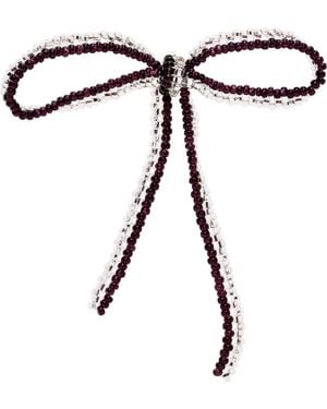 Pura Utz Striped Sad Bow Ear Stick Single Earring - Black