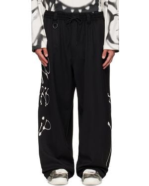 Y-3 Chito Edition Graphic Wide Wool Pants - Black