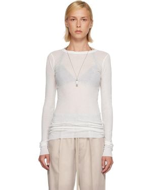 Rick Owens Off- Tower Rib Ls T-Shirt - White