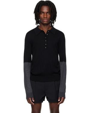 Entire studios Split Sleeve Polo - Black