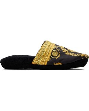 Versace 'I Heart Baroque' Slippers - Black