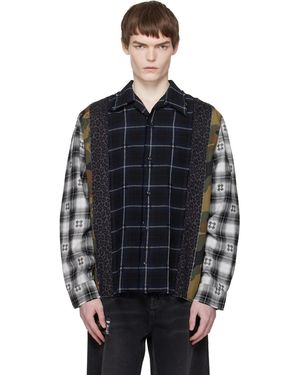 Amiri Spliced Ma Quad Flannel Shirt - Black