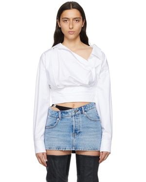 Alexander Wang ホワイト ラップフロント シャツ