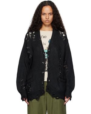 R13 Distressed Boyfriend Cardigan - Black