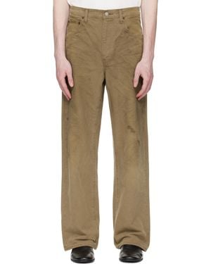 Ssstein Khaki Sulfur Dyed Oxford Vintage Wide Pants - Multicolor