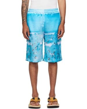 Abra Ssense Exclusive Basketball Printed Shorts - Blue