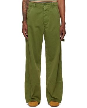 Marni Cotton Loose Workwear Pants - Green