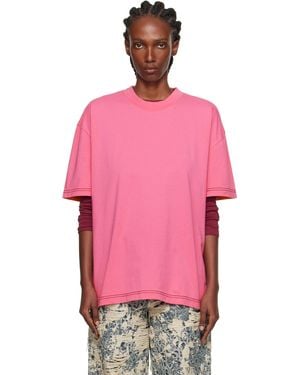 Acne Studios Logo T-Shirt - Pink